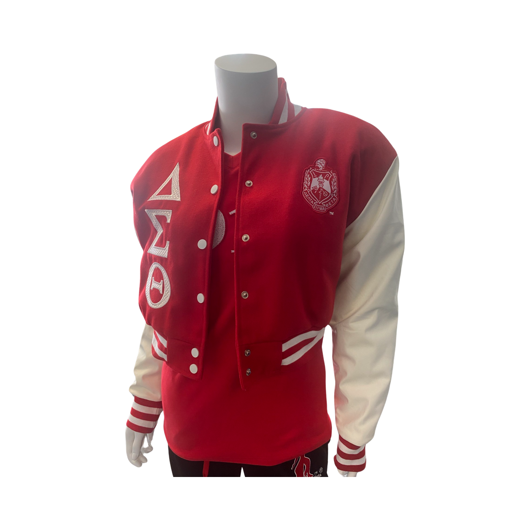 Delta Sigma Theta Cropped Letterman Jacket Dagreekspot Original Collection