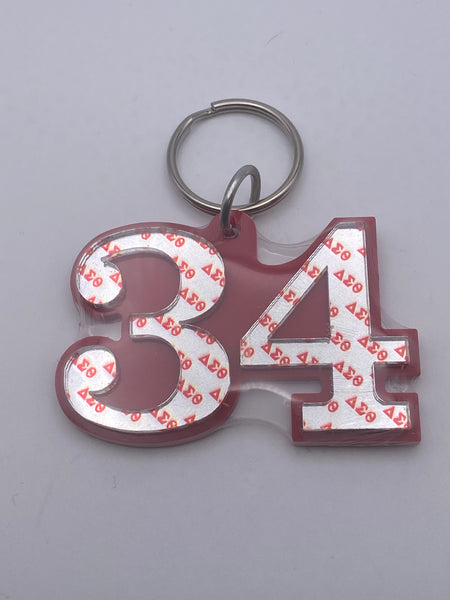 Delta Sigma Theta - Line Number Keychain #34