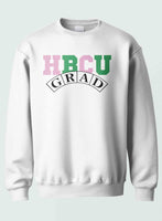 HBCU -“Grad" (Crewneck ,[Pink/Green] White)