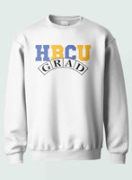 HBCU -“Grad" (Crewneck ,[Blue/Gold] White)