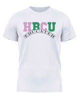 HBCU -“Educated" (Tee,[Pink/Green] White)#2