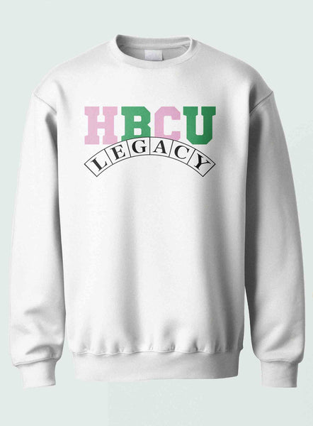 HBCU -“Legacy" (Crewneck ,[Pink/Green] White)