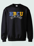 HBCU -“Grad" (Crewneck ,[Blue/Gold] Black)