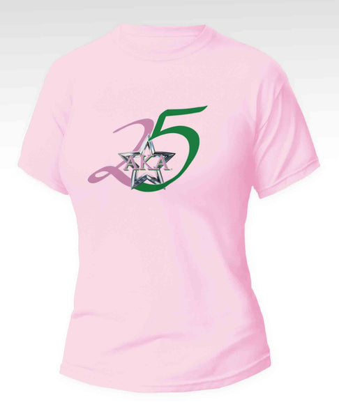 Alpha Kappa Alpha - “Silver Star/AKA/25th](Tee,Pink)