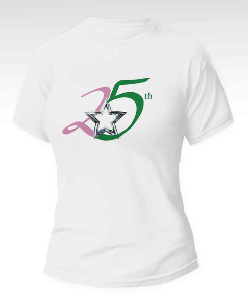 Alpha Kappa Alpha - “Silver Star” 25th (Tee,White)