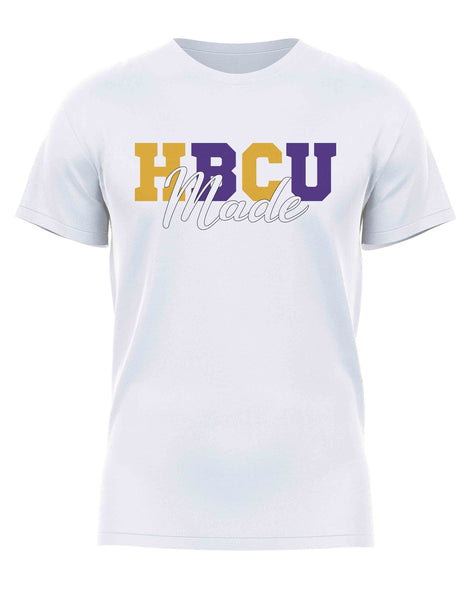 HBCU -“Made" (Tee,[Purple/Gold] White)