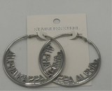 Alpha Kappa Alpha - Large Bangle Earrings (Stainless Steel)