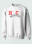 HBCU -“Made" (Crewneck ,[Red/White] White)