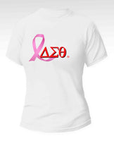 Delta Sigma Theta - “Breast Cancer Awareness" (Tee,White/Red)