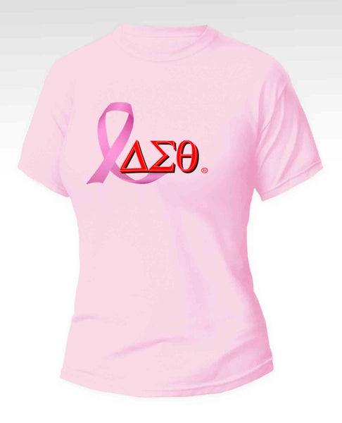 Delta Sigma Theta - “Breast Cancer Awareness" (Tee,Pink/Red)