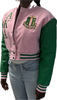 Alpha Kappa Alpha - Cropped Letterman Jacket, Dagreekspot Original Collection