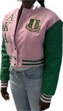 Alpha Kappa Alpha - Cropped Letterman Jacket, Dagreekspot Original Collection