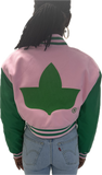 Alpha Kappa Alpha - Cropped Letterman Jacket, Dagreekspot Original Collection