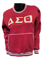 Delta Sigma Theta - Chenille Sweatshirt (Red) w/Kangaroo Pocket