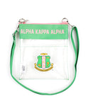 Alpha Kappa Alpha- Clear Croos Body (Green)