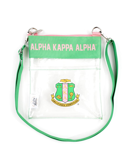 Alpha Kappa Alpha- Clear Croos Body (Green)