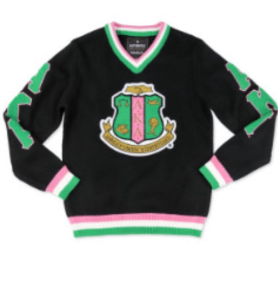 Alpha Kappa Alpha - VNeck Sweater (Black)
