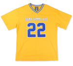 Sigma Gamma Rho - Oversized Chenille & Printed Football Jersey (Gold)