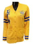 Sigma Gamma Rho -Chenille Sweater Cardigan (Gold)