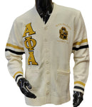 Alpha Phi Alpha -Chenille Sweater Cardigan (Cream)