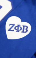 Zeta Phi Beta -1920 Long Sleeve Tee w/ Heart(Blue)