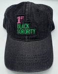 Alpha Kappa Alpha - 1st Black Sorority (Black Denim/Dad Cap)