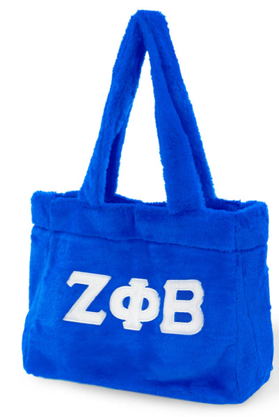 Zeta Phi Beta- Faux Fur Bag (Blue)