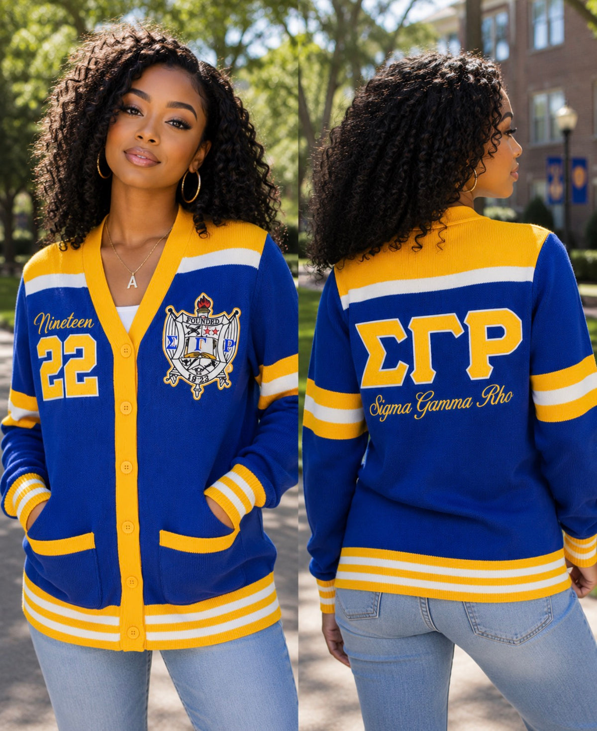 Sigma Gamma Rho - Chenille Cardigan (Blue) (2nd Edition)