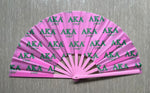 Alpha Kappa Alpha - Clack Hand Fan (Pink w/Pink Handle)