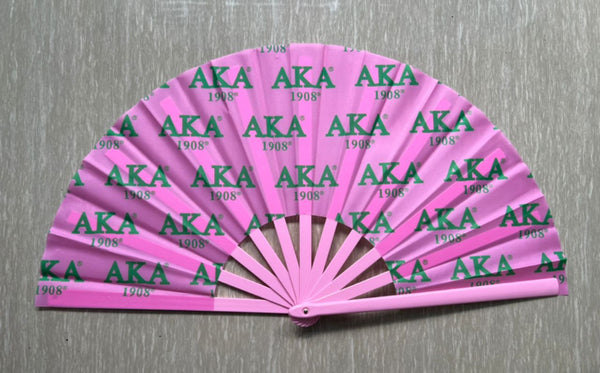 Alpha Kappa Alpha - Clack Hand Fan (Pink w/Pink Handle)
