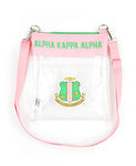 Alpha Kappa Alpha- Clear Croos Body (Pink)
