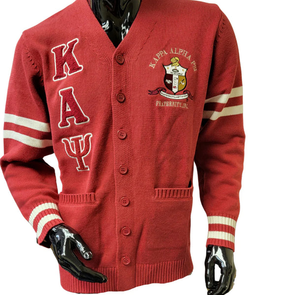 Kappa Alpha Psi -Chenille Sweater Cardigan (Red)