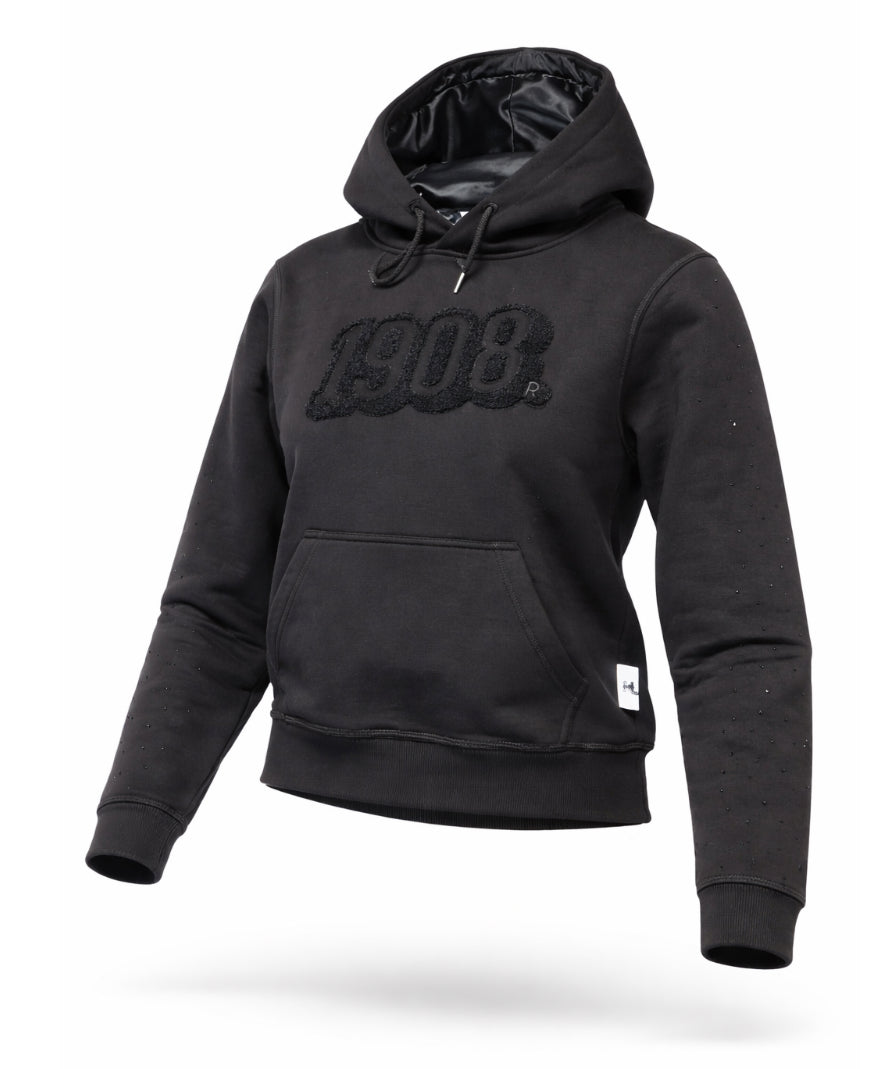 Alpha Kappa Alpha - 1908 Chenille Stealth Hoodie w/Rhinestone ( w/Satin Lined Hood & Thumb Holes)