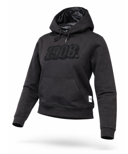 Alpha Kappa Alpha - 1908 Chenille Stealth Hoodie w/Rhinestone ( w/Satin Lined Hood & Thumb Holes)