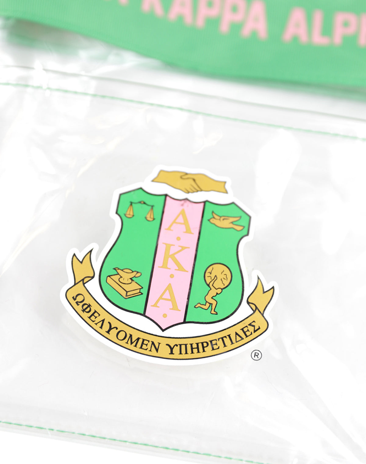 Alpha Kappa Alpha- Clear Cross Body (Pink)