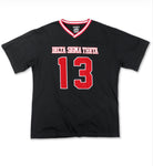 Delta Sigma Theta - Oversized Chenille & Printed Football Jersey (Black)