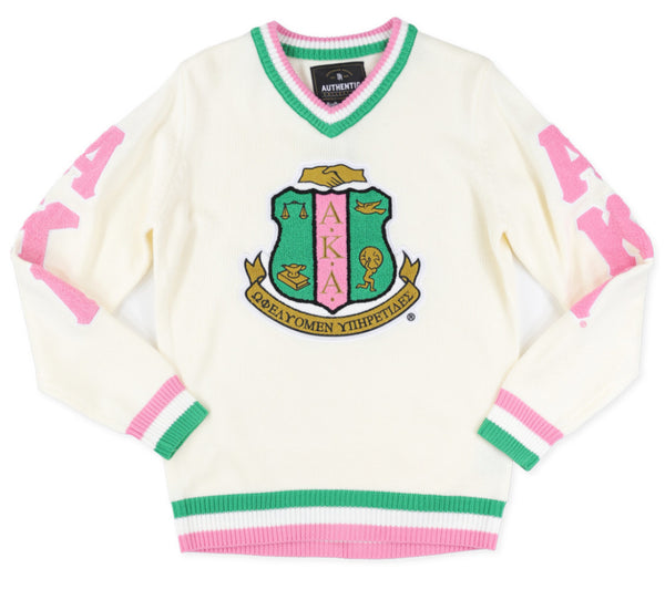 Alpha Kappa Alpha - VNeck Sweater (Ivory)