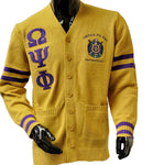 Omega Psi Phi - Chenille Sweater Cardigan (Gold)