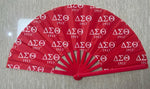 Delta Sigma Theta - Clack Hand Fan (Red w/Red Handle)