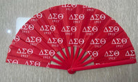 Delta Sigma Theta - Clack Hand Fan (Red w/Red Handle)