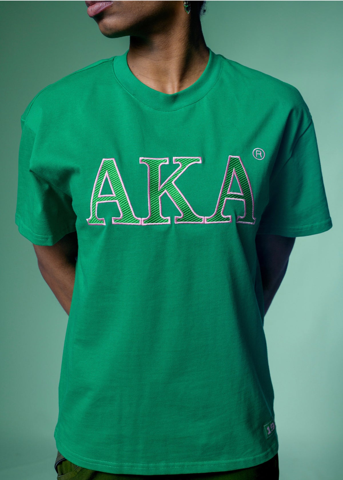 Alpha Kappa Alpha - Double Stitched Embroidered Short Sleeve Shirt, Da Greek Spot Original (Green) Collection