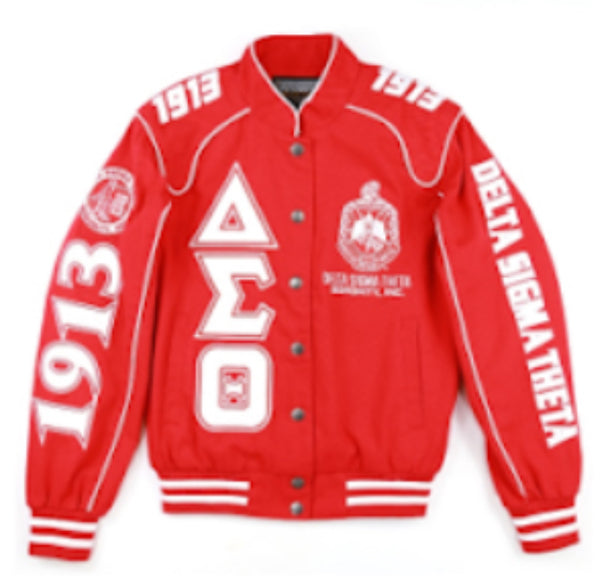 Delta Sigma Theta - “1913” Twill Racing Jacket (Red)