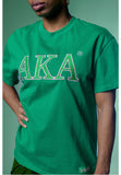 Alpha Kappa Alpha - Double Stitched Embroidered Short Sleeve Shirt, Dagreekspot Original (Green) Collection