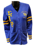 Sigma Gamma Rho -Chenille Sweater Cardigan (Blue)