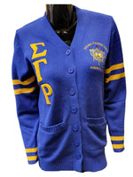 Sigma Gamma Rho -Chenille Sweater Cardigan (Blue)