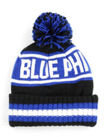 Phi Beta Sigma - Beanie Hat w/PomPom (Black/wblue) (2)
