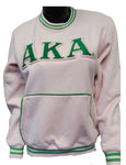 Alpha Kappa Alpha - Chenille Sweatshirt (Pink) w/Kangaroo Pocket