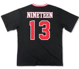 Delta Sigma Theta - Oversized Chenille & Printed Football Jersey (Black)