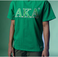 Alpha Kappa Alpha - Double Stitched Embroidered Short Sleeve Shirt, Dagreekspot Original (Green) Collection