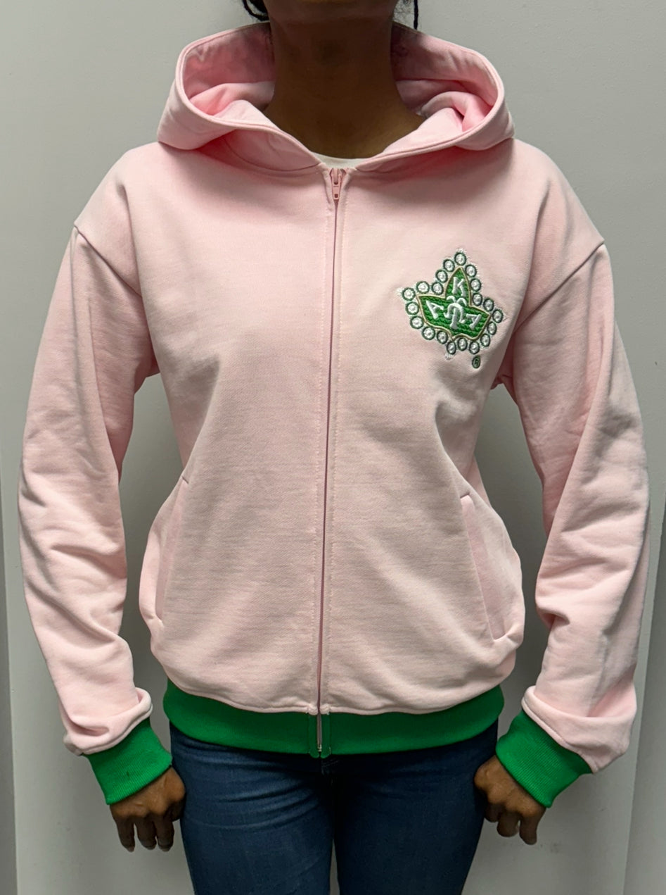 Alpha Kappa Alpha - Da Greek Spot Original Zip Hoodie (Pink)